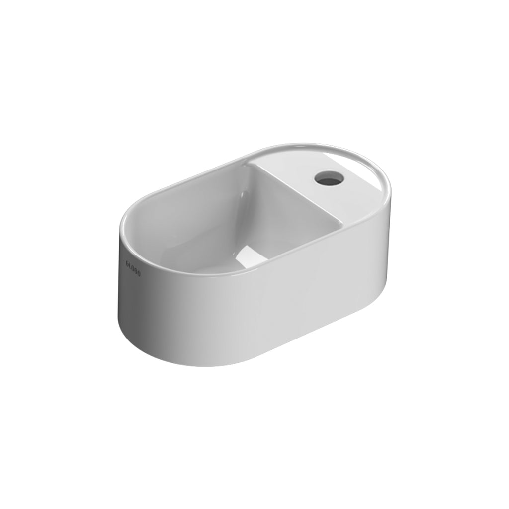 Lavabo da appoggio Bonsai 34x19x12 cm Ceramica Globo - Bianco lucido