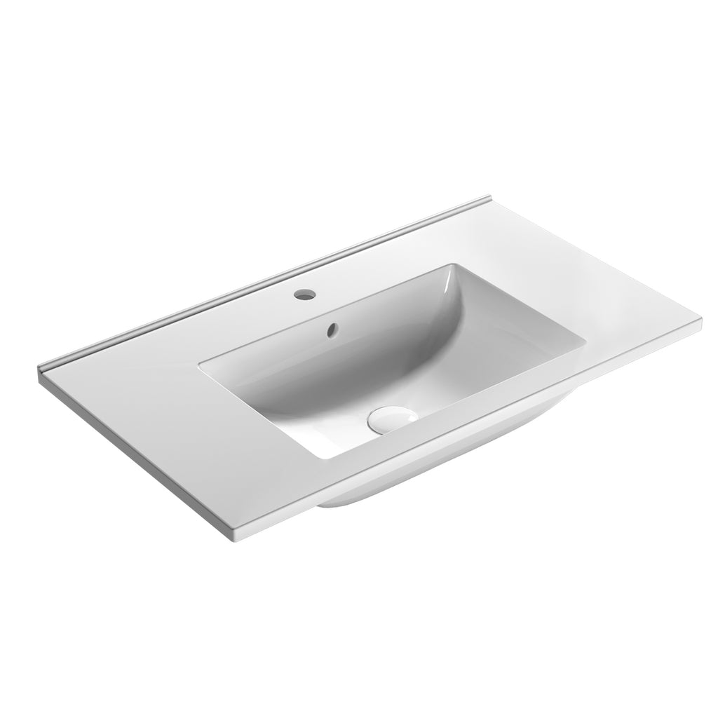 Lavabo sospeso o su base Anita 71x46x16 cm Ceramica Globo - Bianco lucido