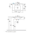 Lavabo sospeso o su base Anita 71x46x16 cm Ceramica Globo - Bianco lucido