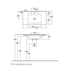 Lavabo sospeso o su base Anita 81x46x16 cm Ceramica Globo - Bianco lucido