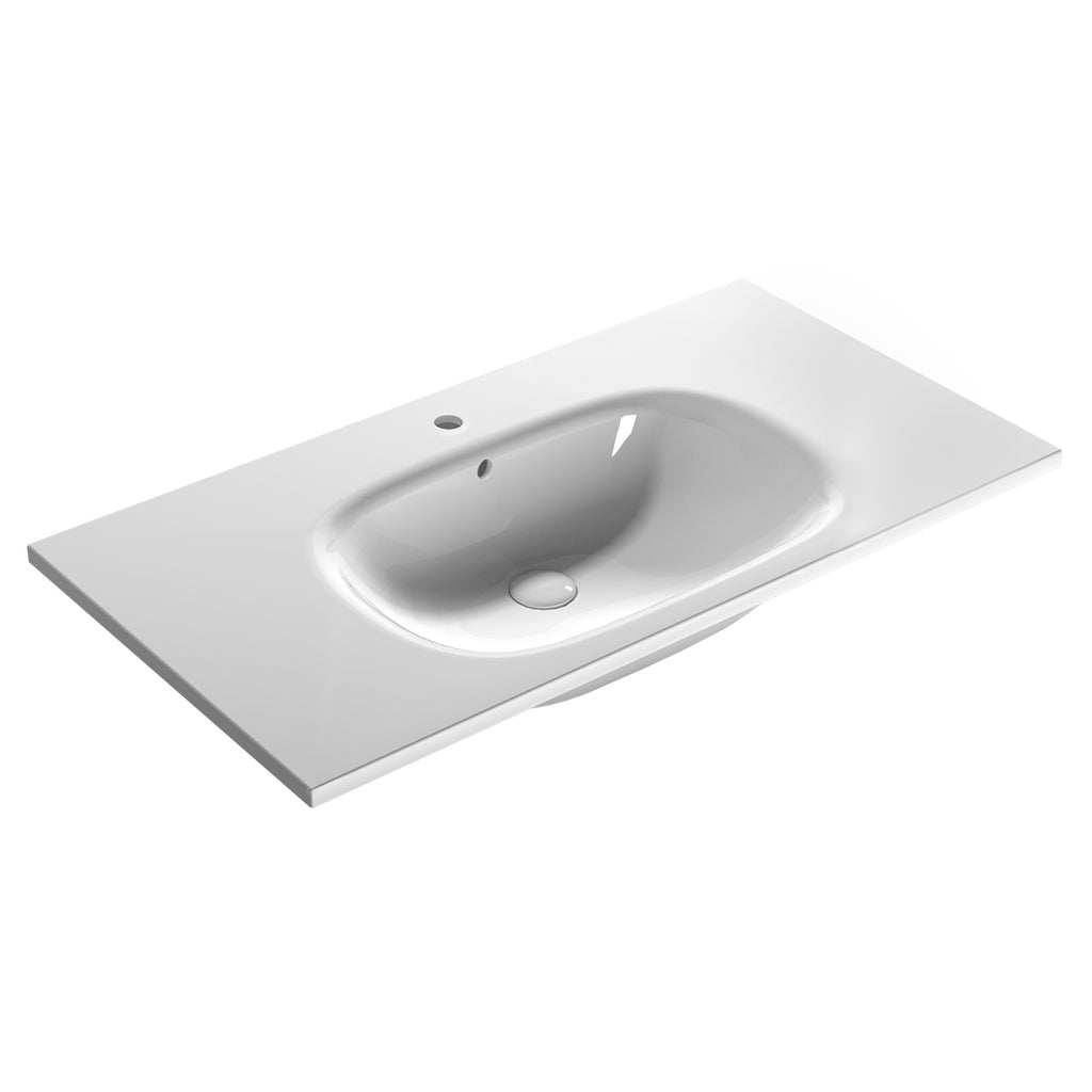 Lavabo sospeso o su base Boulevard 86x51x18 cm Ceramica Globo - Bianco lucido BL086.BI