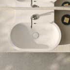 Lavabo da appoggio o sospeso modello Bowl+ 60x46x16 cm Ceramica Globo - Bianco lucido