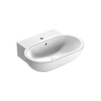 Lavabo da appoggio o sospeso modello Bowl+ 60x46x16 cm Ceramica Globo - Bianco lucido