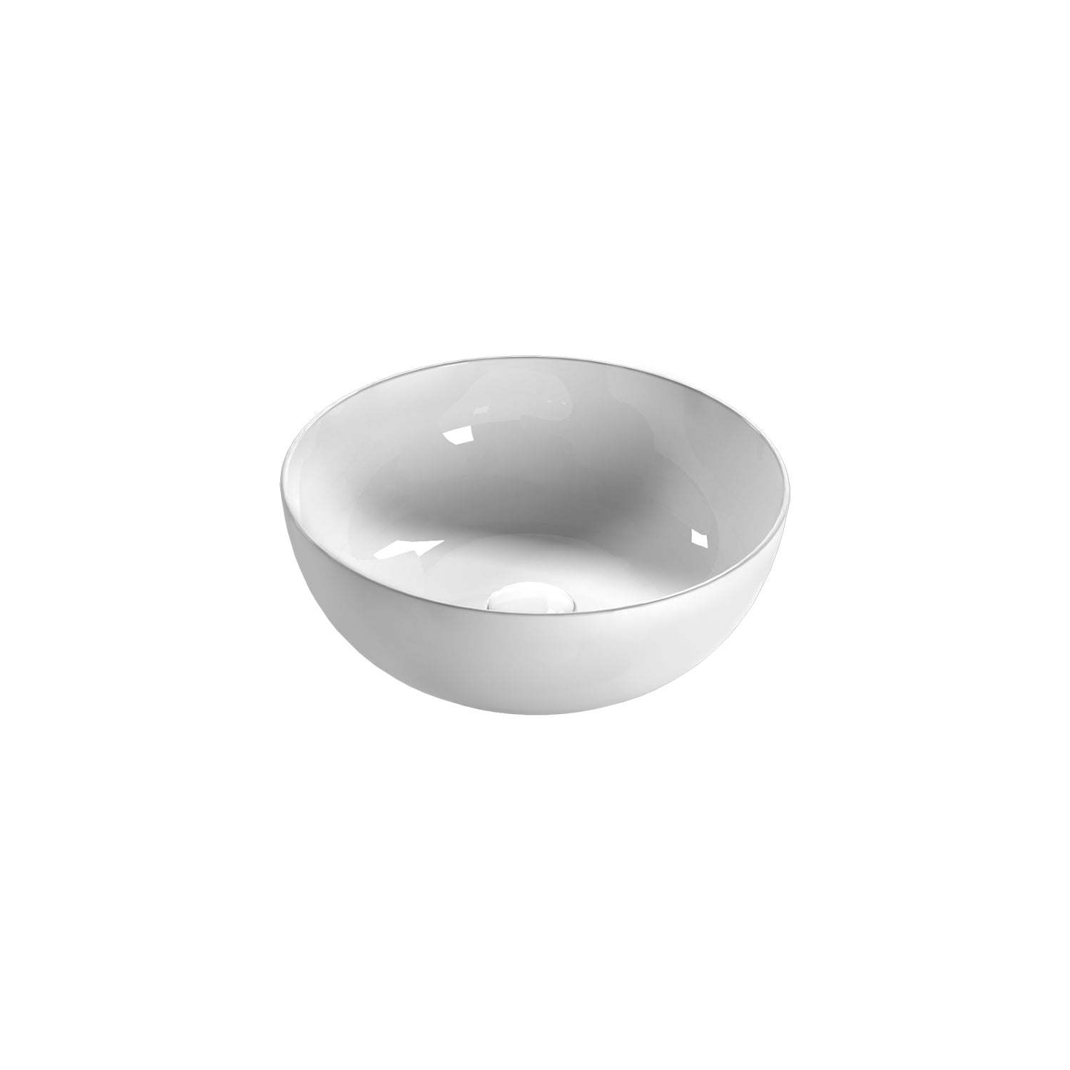 Lavabo tondo Globo T-Edge Ã˜42x16 cm - Bianco lucido