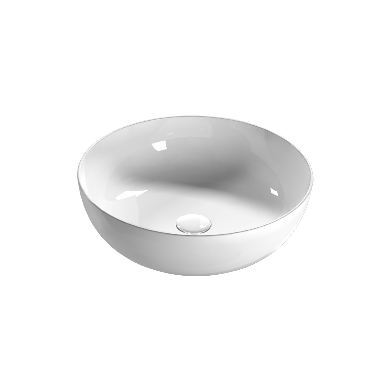 Lavabo tondo Globo T-Edge Ã˜48x16 cm - Bianco lucido B6T48.BI