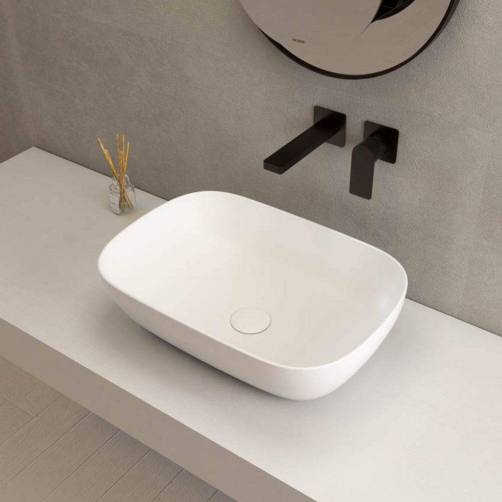 Lavabo da appoggio T-Edge 50x38 cm Ceramica Globo - Bianco lucido B6R53.BI