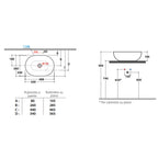 Lavabo da appoggio T-Edge 50x36 cm Ceramica Globo - Bianco lucido  B6O50.BI