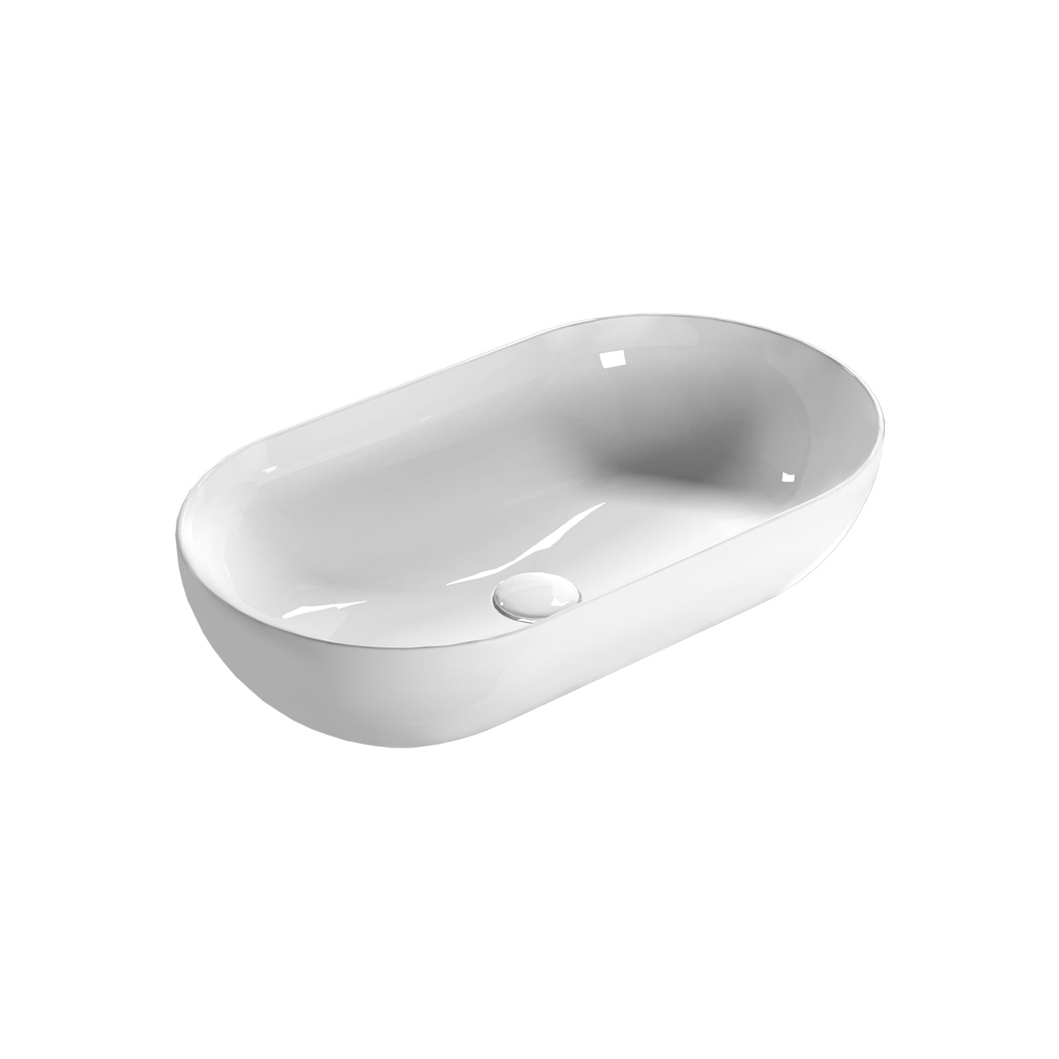 Lavabo da appoggio T-Edge 65x36 cm Ceramica Globo - Bianco lucido B6O65.BI