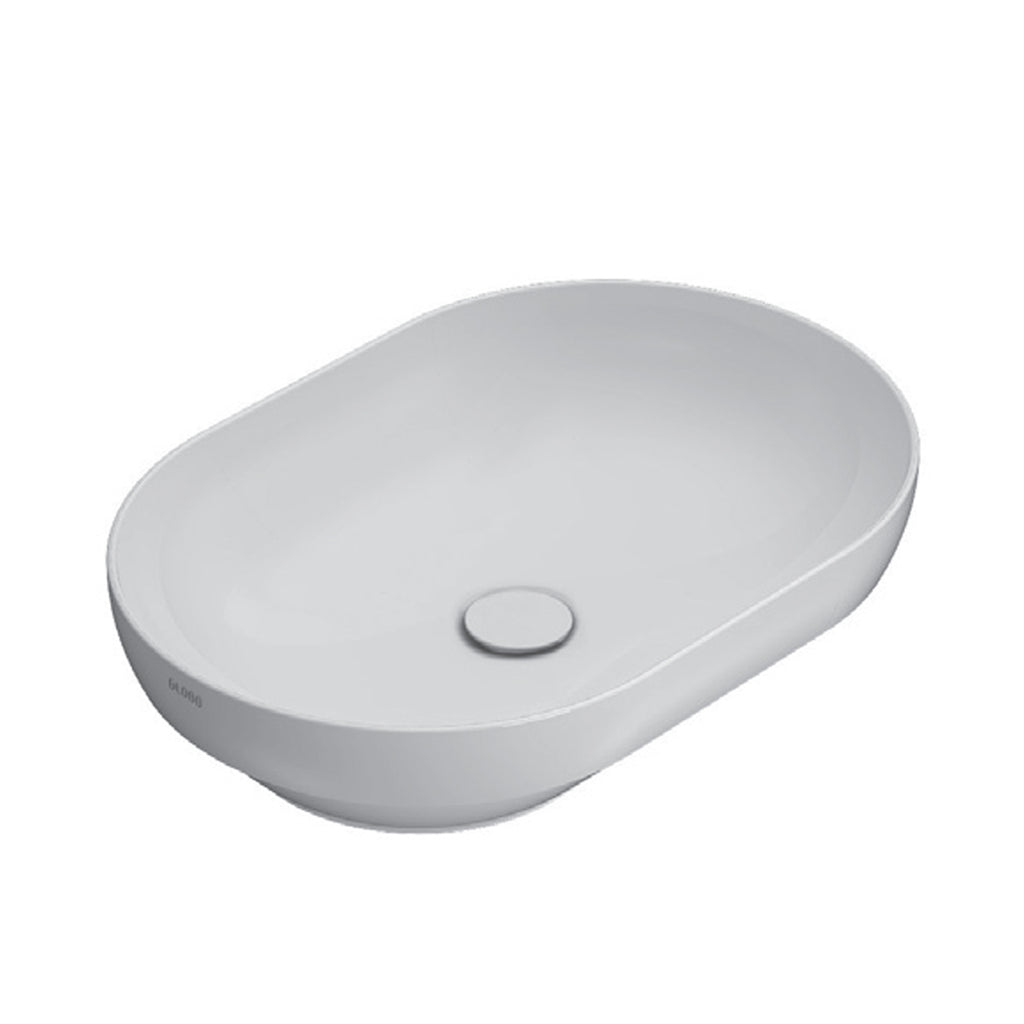 Lavabo ceramica bianca opaca Globo T-Edge installazione d'appoggio o a incasso