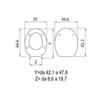 Sedile per wc mascalzone con chiusura rallentata in termoindurente