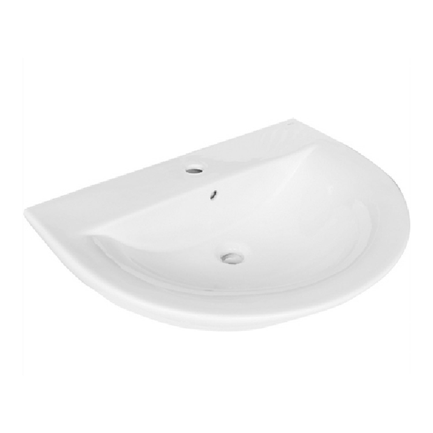 Lavabo monoforo 66x52 in porcellana Bianco