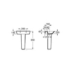 Semicolonna Bianca serie Link 220x180xH720mm per lavabo monoforo 60x47
