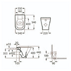 Vaso filomuro universale serie Link 35x54 cm x H. 40 cm - Bianco