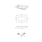 Lavabo a consolle in ceramica bianca lucida serie Qubo Square 51 Disegno-Ceramica 81cm