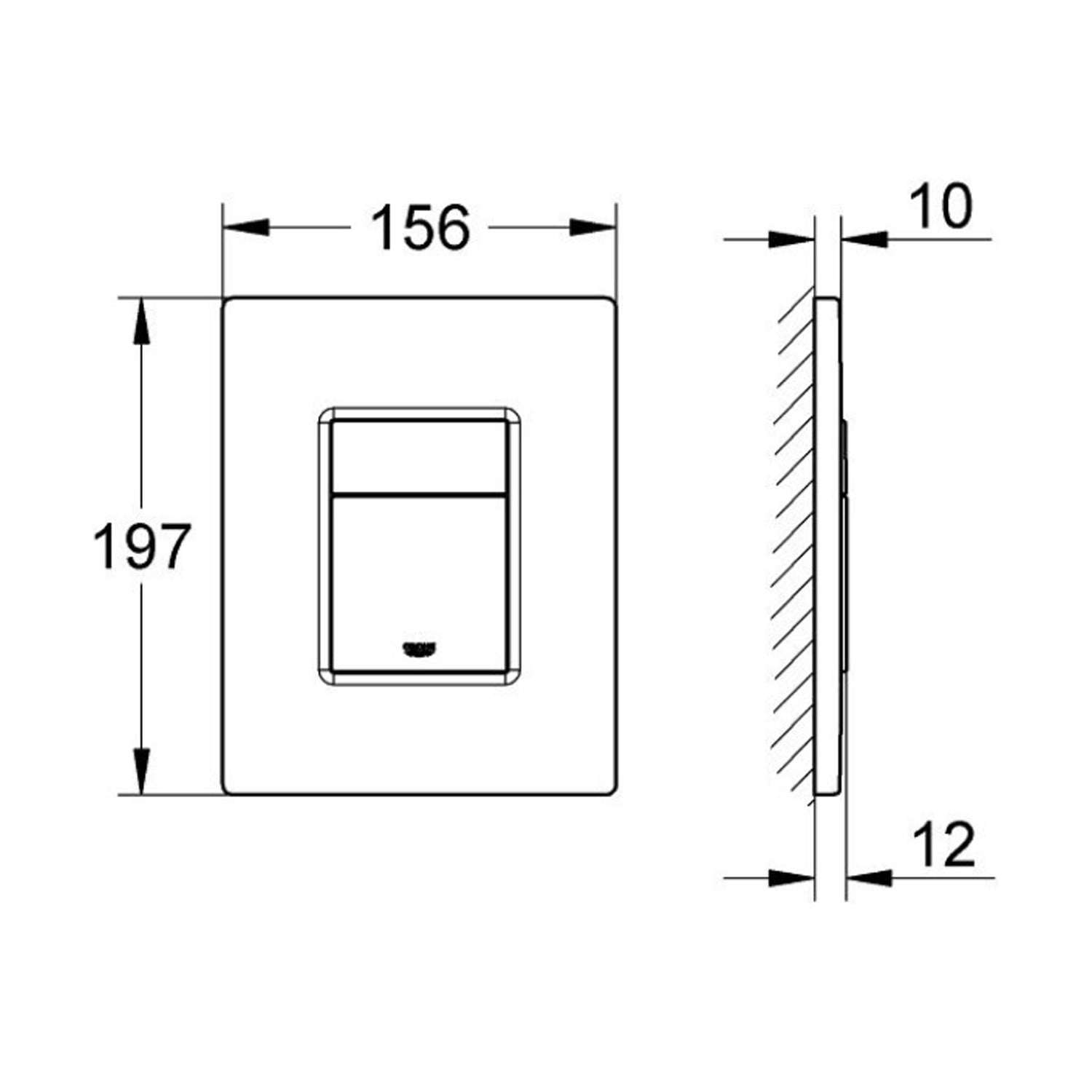 Placca di azionamento abs 156x197 Skate Cosmopolitan per cassette di scarico Grohe