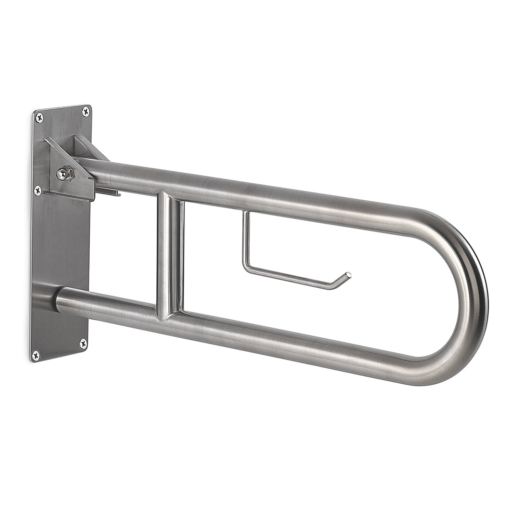 5657-38 - Appoggio ribaltabile con portarotolo modello Snug Gedy - Effetto Spazzolato