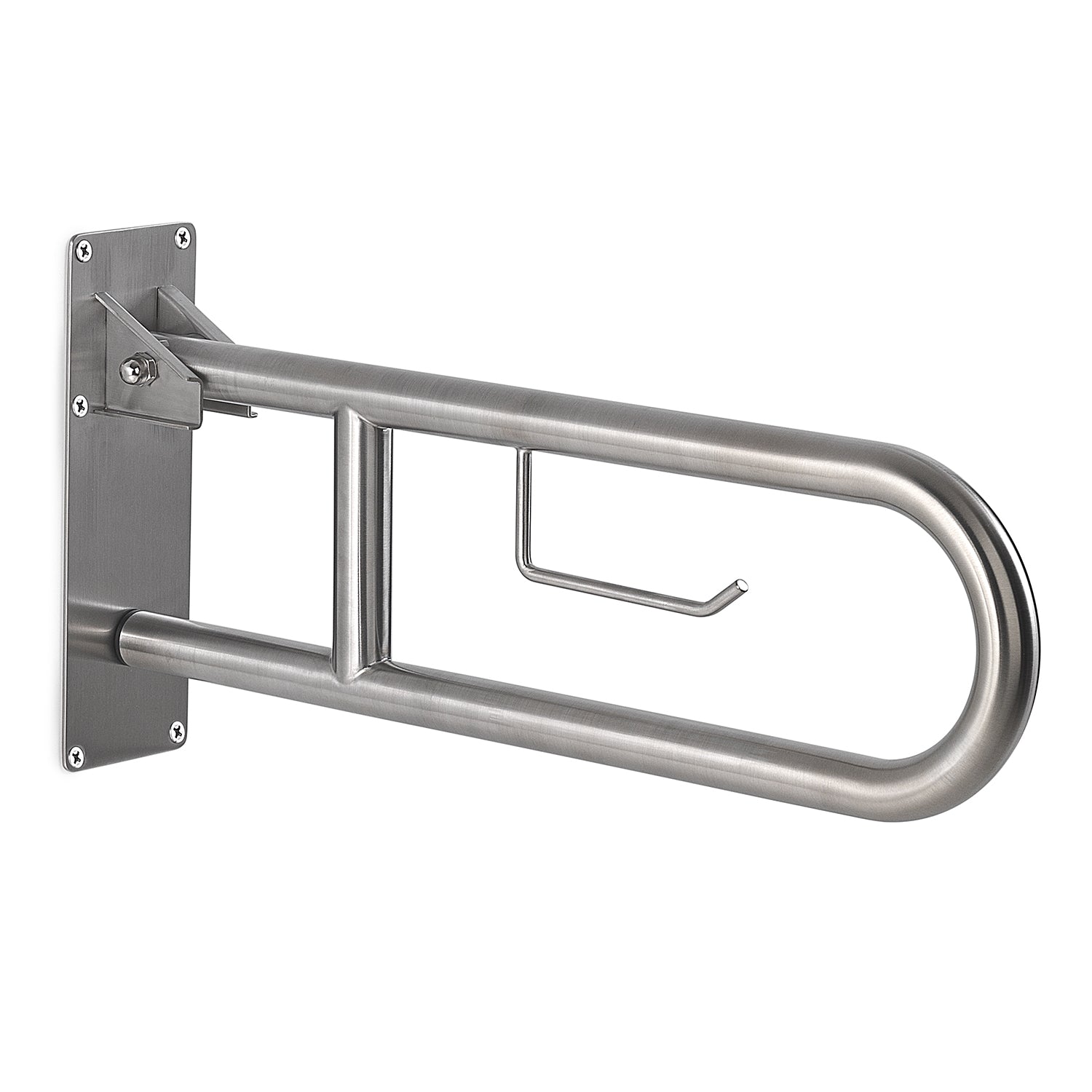 5657-38 - Appoggio ribaltabile con portarotolo modello Snug Gedy - Effetto Spazzolato