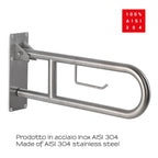 5657-38 - Appoggio ribaltabile con portarotolo modello Snug Gedy - Effetto Spazzolato