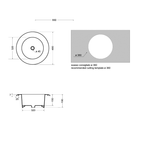 Lavabo da incasso tondo convesso diametro 48 cm profondo 19 cm Axa Ceramiche