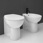 Sanitari a terra filo parete Axa collezione Prima wc + bidet + sedile soft close