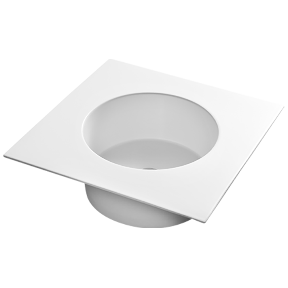 Lavabo da incasso quadrato con vasca tonda 55x55 cm profondo 19 cm - AXA Ceramiche