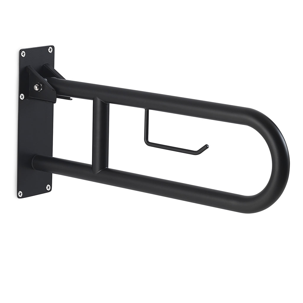 5657-14 - Appoggio ribaltabile con portarotolo modello Snug Gedy - Nero Opaco