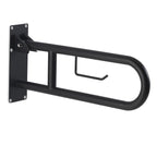 5657-14 - Appoggio ribaltabile con portarotolo modello Snug Gedy - Nero Opaco