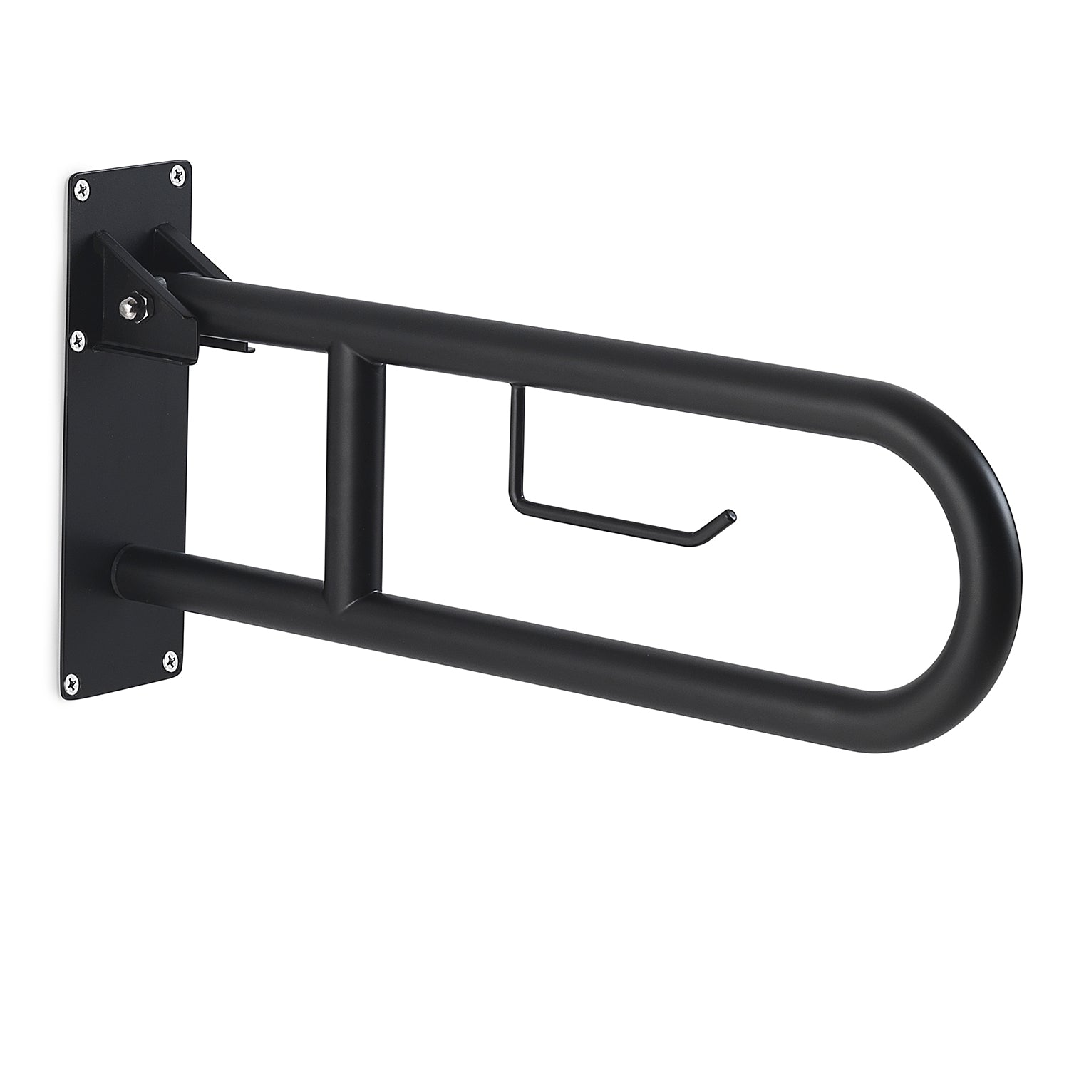 5657-14 - Appoggio ribaltabile con portarotolo modello Snug Gedy - Nero Opaco