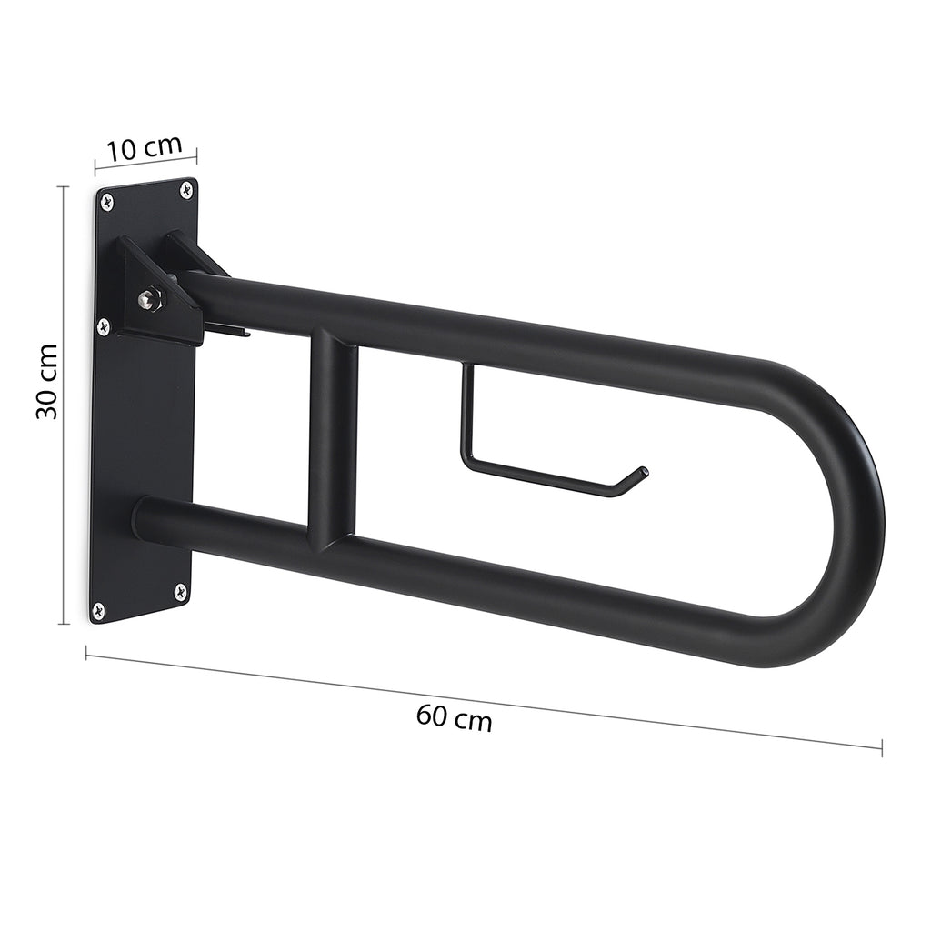 5657-14 - Appoggio ribaltabile con portarotolo modello Snug Gedy - Nero Opaco