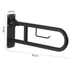 5657-14 - Appoggio ribaltabile con portarotolo modello Snug Gedy - Nero Opaco