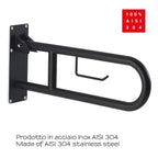 5657-14 - Appoggio ribaltabile con portarotolo modello Snug Gedy - Nero Opaco