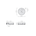 Lavabo tondo da appoggio con piano rubinetteria serie Smart-B di Ceramica Galassia -  Sabbia diam. 45cm