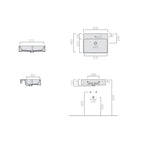 Lavabo rettangolare da appoggio/sospeso serie Plus Design di Ceramica Galassia -  Bianco lucido 60x48cm