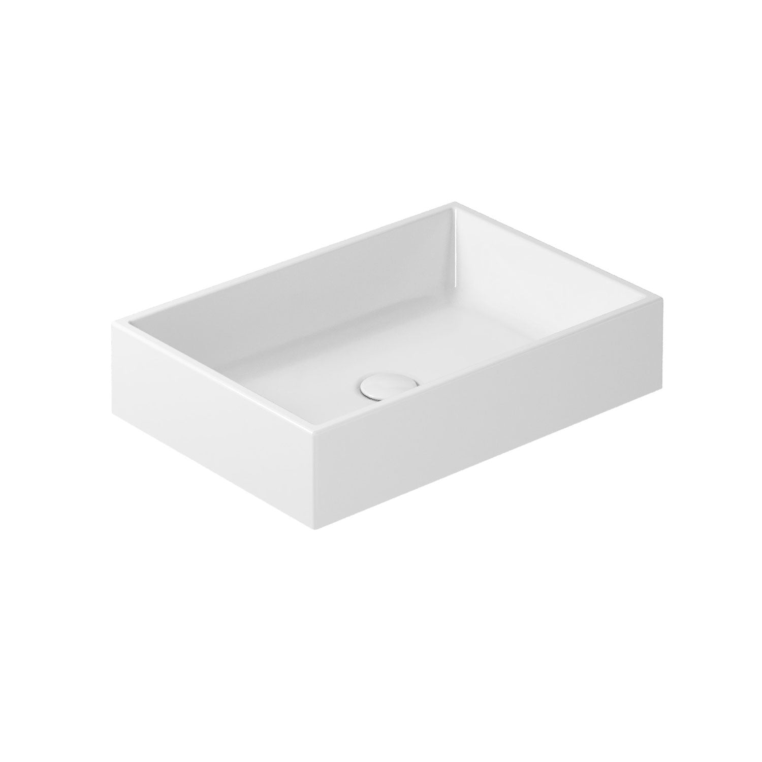 Lavabo da appoggio serie Plus Design di Ceramica Galassia -  Bianco lucido 55x38cm