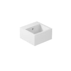 Lavabo quadrato da appoggio/sospeso serie Plus Design di Ceramica Galassia -  Bianco lucido 30x30cm