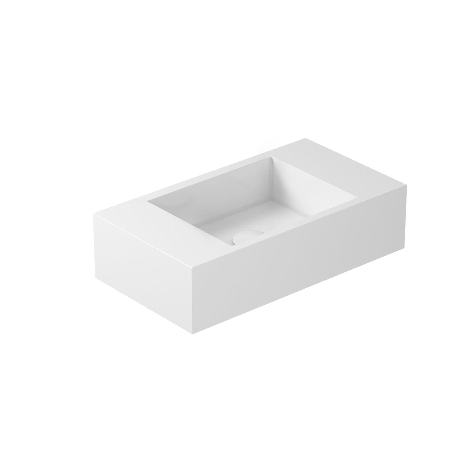 Lavabo da appoggio serie Plus Design di Ceramica Galassia -  Bianco lucido cm 55x30xh14