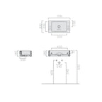 Lavabo da appoggio serie Plus Design di Ceramica Galassia -  Bianco lucido cm 55x30xh14