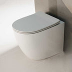Vaso filomuro senza brida con Copriwater Soft Close BathCore serie Aria 52x37 x H40.5 cm - Bianco Lucido