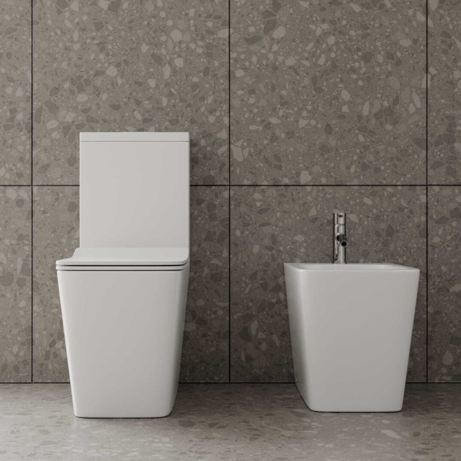 Sanitari monoblocco con copriwater soft close BathCore serie Tela (Tema) L 36