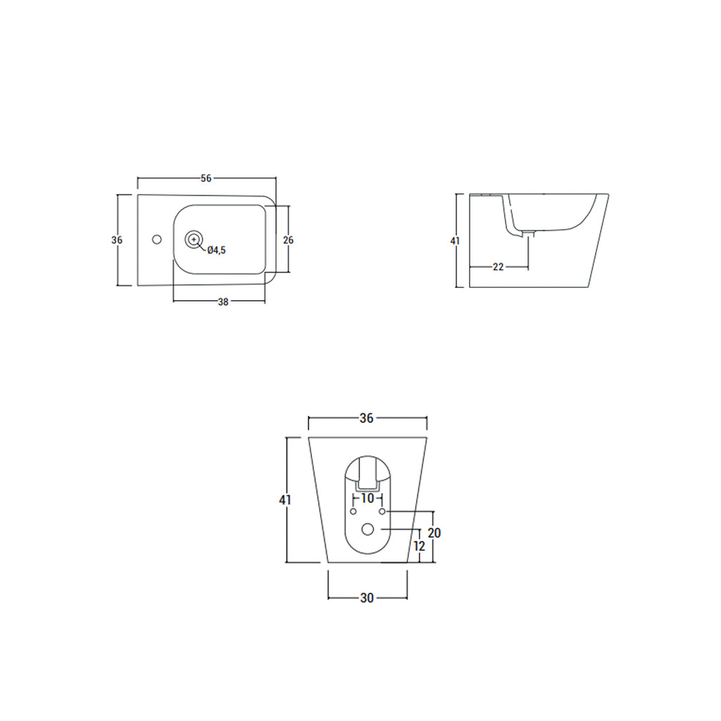 Sanitari monoblocco con copriwater soft close BathCore serie Tela (Tema) L 36