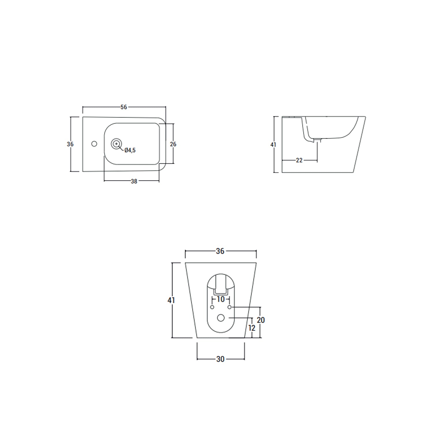 Sanitari monoblocco con copriwater soft close BathCore serie Tela (Tema) L 36