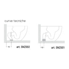 Sanitari filomuro 56x37 cm BathCore serie Aria Special H50 - Bianco Lucido