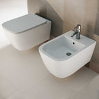 Sanitari sospesi senza brida con copriwater soft close BathCore serie Nilo L 36 x P 52 cm â€“ Bianco lucido