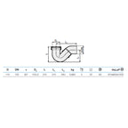 Sifone allacciamento per vaso turca a uscita orizzontale - Diametro Ã˜110