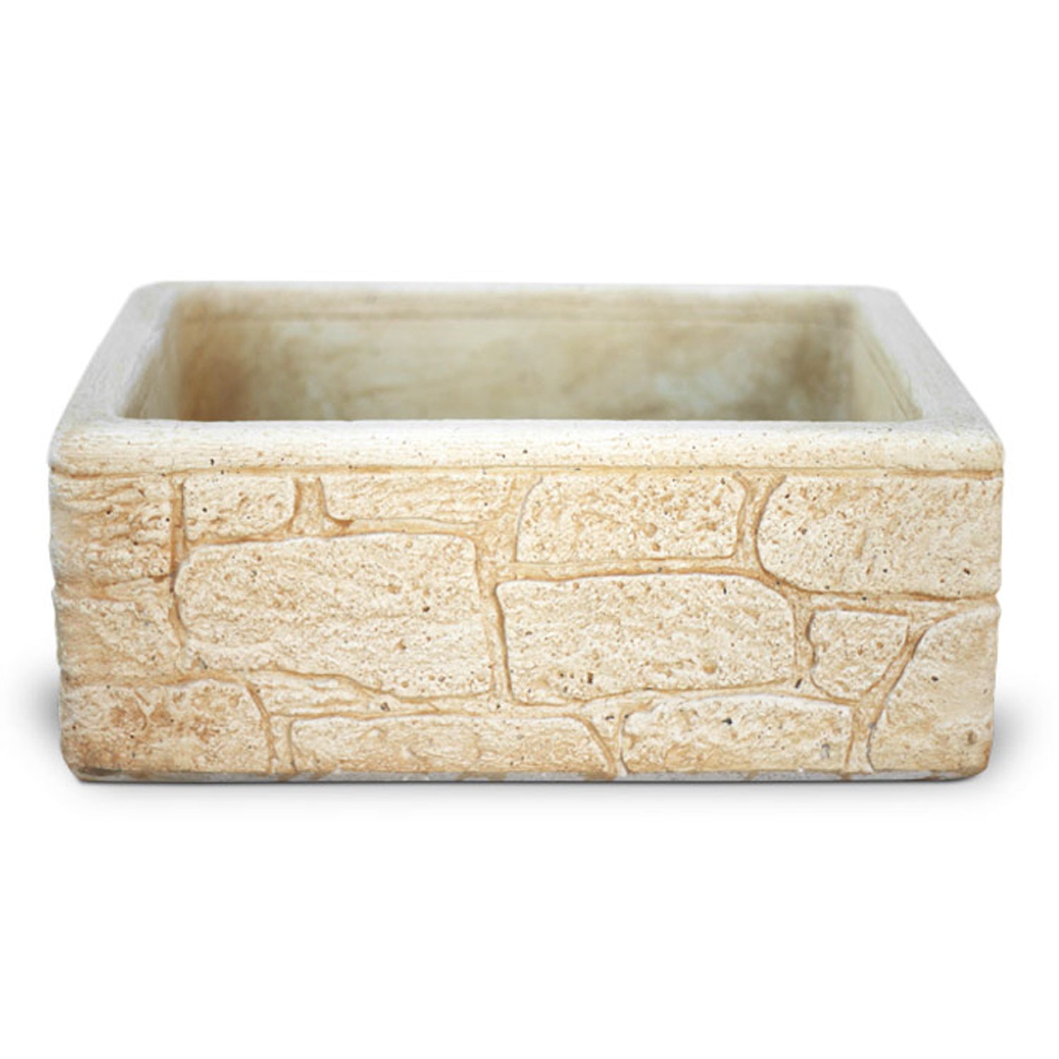 Lavello da esterno in cemento nocciola effetto mattoncini cm 50x40x20h cm modello Eolie