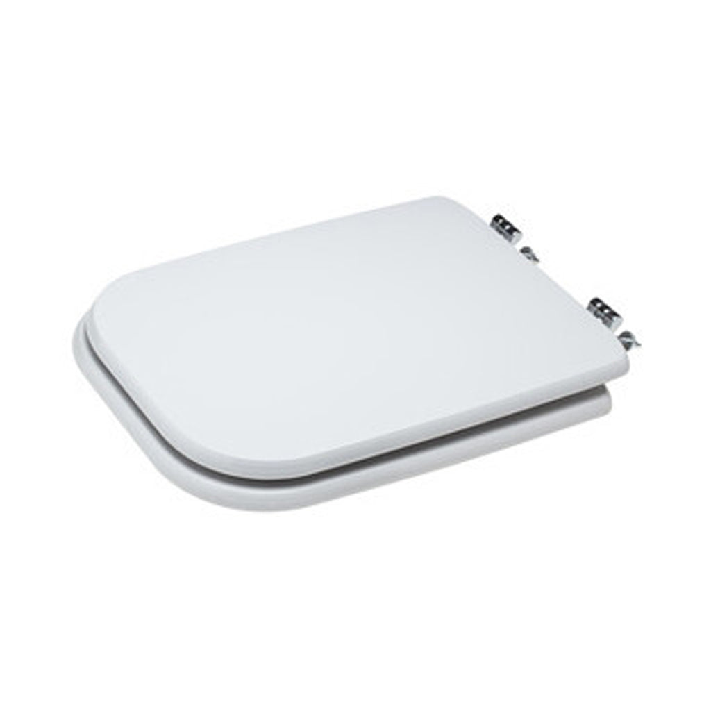 Copriwater in legno modello Conca con interasse regolabile e cerniere universali - Bianco
