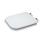 Copriwater in legno modello Conca con interasse regolabile e cerniere universali - Bianco