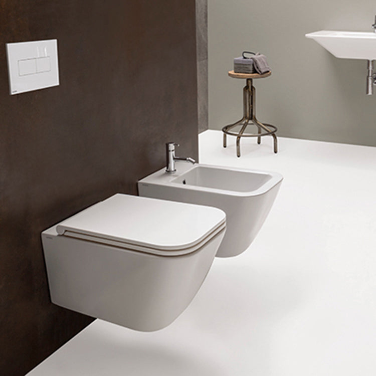 Sanitari Sospesi Ceramica Globo Stone 52 WC + BIDET + SEDILE Soft Close
