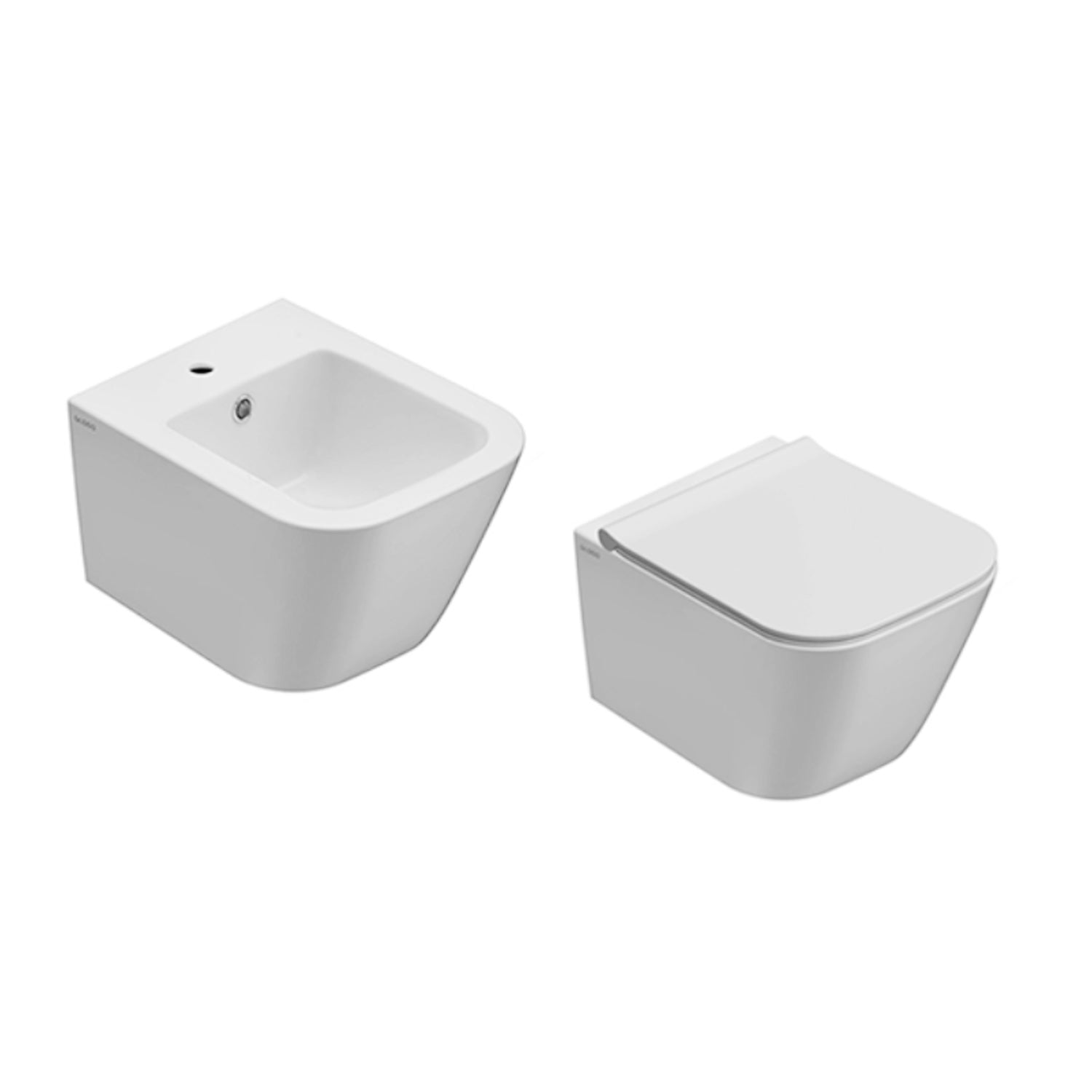 Sanitari Sospesi Ceramica Globo Stone 45 WC + BIDET + SEDILE SOFT CLOSE