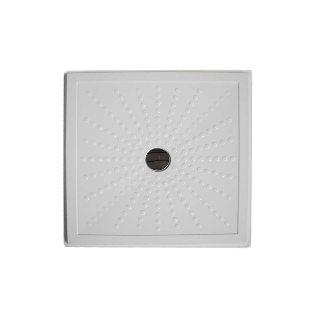 Piatto doccia filopavimento 80x80 in vetro resina con piletta ideale per disabili
